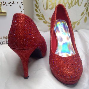 Red Blinged Heels Size 7 1/2